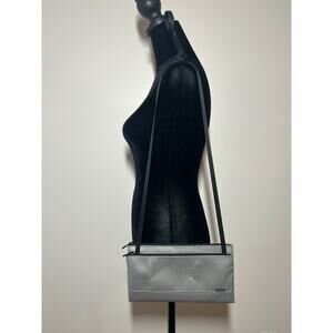 Freitag Silver/Gray F271 Masikura Double Pouch Crossbody Bag Recycled Truck Tarp